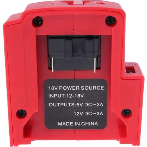 DC 12V USB Ports Battery Charger Adapter Power Source for Milwaukee 49-24-2371 M18 Battery