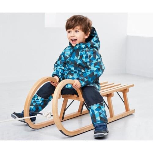 Childrens one-piece ski suit plus velvet quilted thickening windproof and waterproof men and women super thick