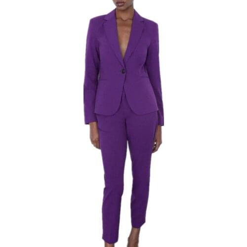 Women Set Office Ladies Suit Business Party One Button Blazer+Pants Two-piece Set Elegant Workplace Clothing