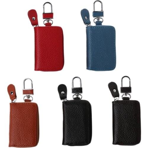 Men Women Leather Car Key Holder Keychain Wallet Case Pouch Purse Keys Bag