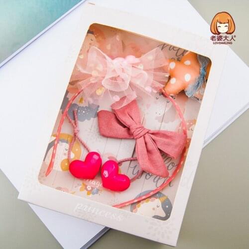 Summer Cute Super Large Bow Mesh Girly Hair Band Childrens Birthday Gifts Hair Accessories Set