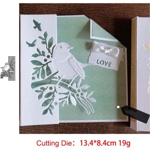 Bird Branch Flower Leaves Metal Cutting Dies for Scrapbooking Stencil Handmade DIY Card Making Mould Model Craft Decoration