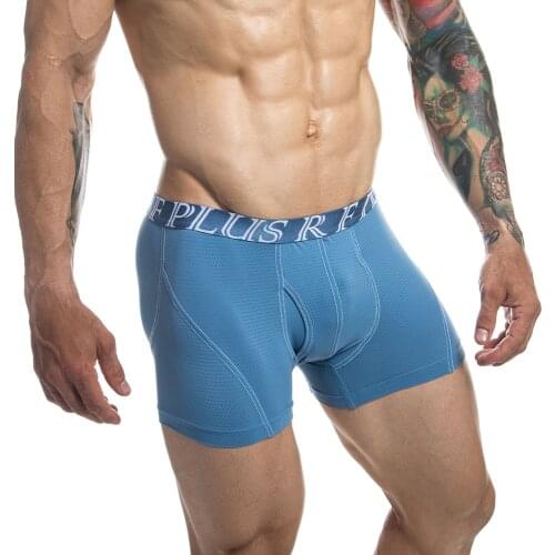 Mens Mesh Underwear Fly Front Bugle Pouch Boxer Shorts Breathable Quick Dry Sports Fitness Running Joggings Trunks Underpants