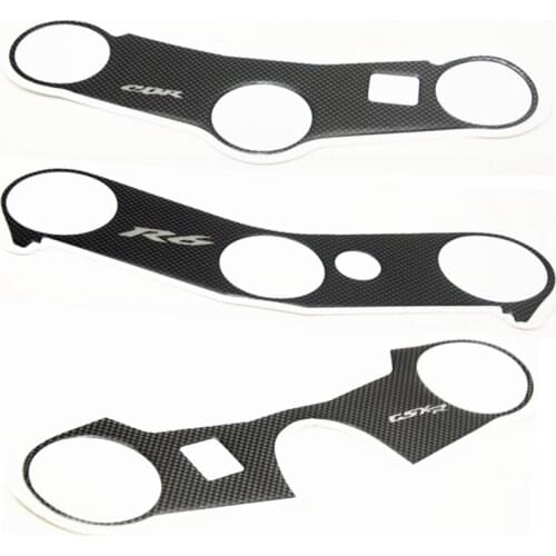 Motorcycle Central Console Carbon Fiber Pattern R6 Sticker Top Triple Clamp case YZF600 R6 2006 2007 CBR 1000RR GSXR 600/750 R1
