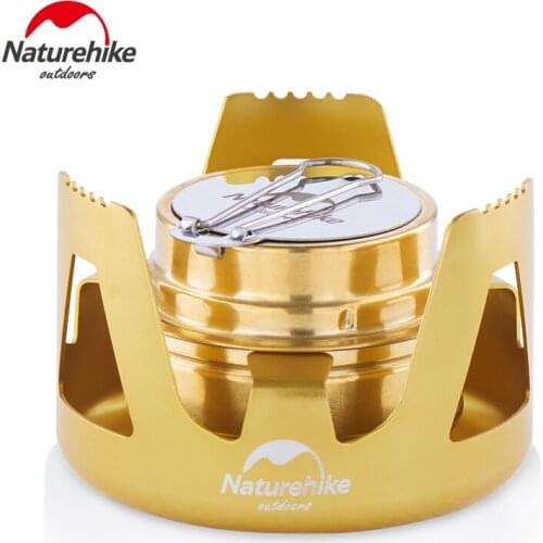 Naturehike factory sell Portable Mini Liquid solid Alcohol Stove Outdoor Backpacking Hiking Camping Furnace with Stand