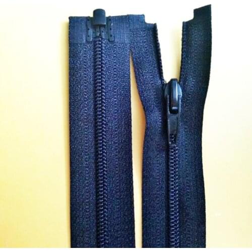 20 pcs/lot Cheap Long NYLON Coil Zipper 60cm Fasteners Single Open End Black White for Jackets Clothing Sewing Accessories