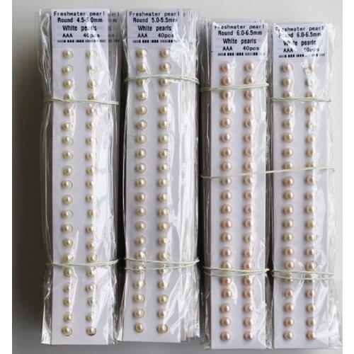 Wholesale 3mm~12mm 3A quality natural freshwater pearl white pink purple half drilled round pearl for jewelry