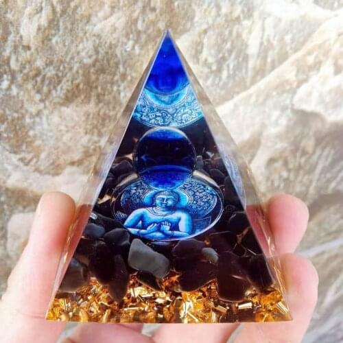 Orgonite Pyramid 60mm Amethyst Crystal Sphere With Amethyst Natural Cristal Stone Orgone Energy Healing Customizable