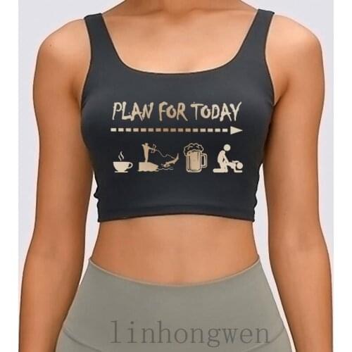 Plan For Today Coffee Fishing Beer Sex Love Coffee Women Tank Top Cotton S-XL Print Graphic Summer OutfiTank Top