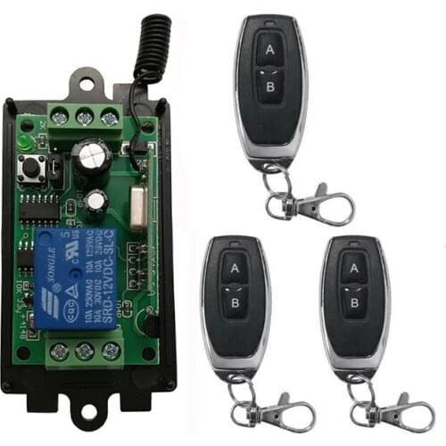 DC 9V 12V 24V 1 CH 1CH RF Wireless Remote Control Relay Switch Security System Receiver and Transmitter Garage Doors shutters