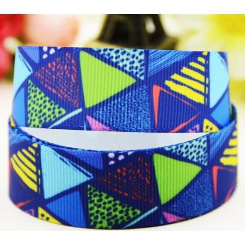 22mm 25mm 38mm 75mm geometric lattice printed Grosgrain Ribbon party decoration 10 Yards X-03607