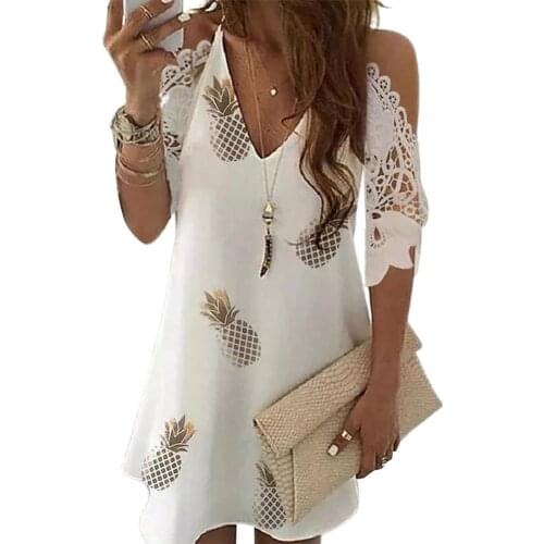 Sexy Off Shoulder V Neck Dress Women Summer Floral Print Lace Beach Dresses Casual Short Sleeve Dress Bandage Club Wear Vestidos
