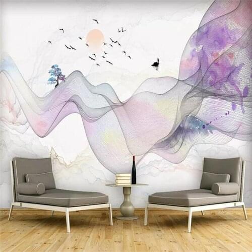 Modern abstract artistic ink wall professional production mural factory wholesale wallpaper mural poster photo wall