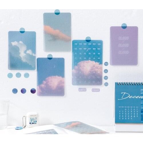 6 Sheets PVC Tag Stickers Pack Ins Style Basic Simple Translucent Waterproof Scrapbooking Kawaii School Journal Sticker Supplies