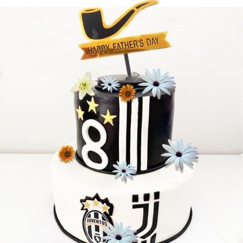 Ins Creativity Fathers Day Happy Birthday Cake Topper Golden cool DAD Acrylic Birthday Party Cake Toppers For Fathers day gift