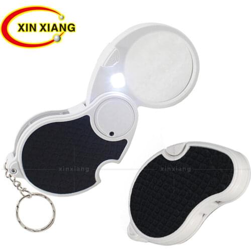 Portable 5X Magnifying Glass With LED Handheld Illuminated Magnifier Lamp Foldable Magnifier Loupe Non-slip LED Lupa Optical Len