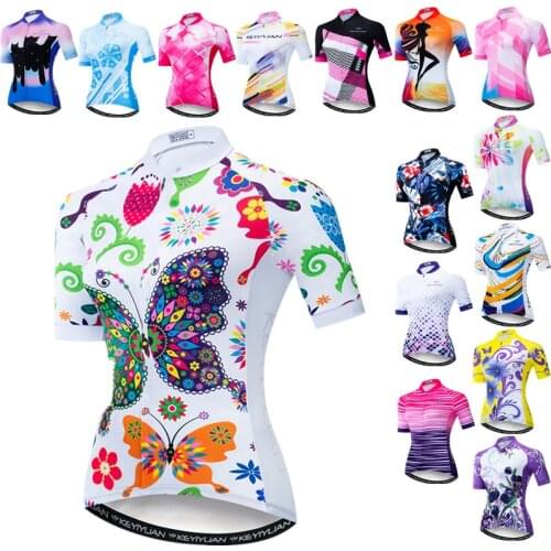 Weimostar butterfly Womens Cycling Jersey Tops Pro Bicycle Clothing Maillot Ciclismo Anti-UV MTB Bike Jersey Road Cycling Shirt