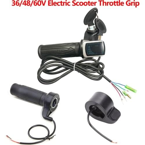 36/48/60V Electric Scooter Throttle Grip Twist Speed Cycling Handlebar with LED Display Electric Bicycle Accessories