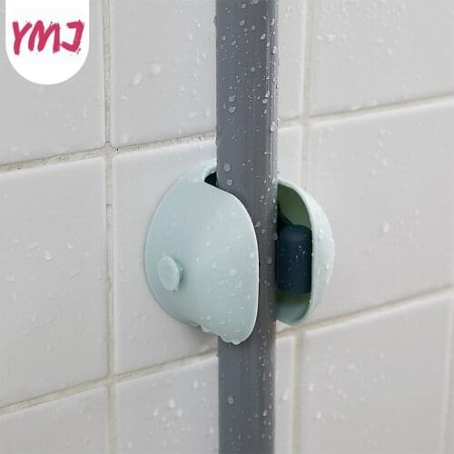 1Pc Mop Broom Holder Wall Mounted Mop Holder Adhesive Storage Broom Hanger Umbrella Mop Hook Racks Kitchen Bathroom Organizer