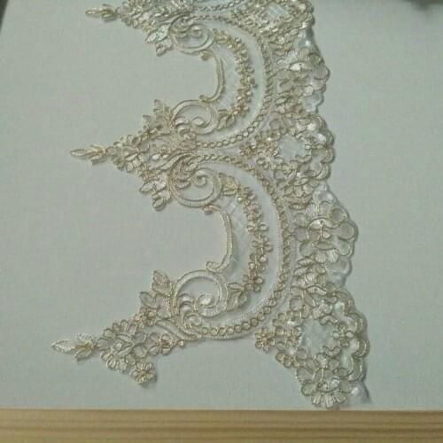 1Y/23CM Dress Embroidery Lace Trim Accessories Wedding Dress Doll Dress Curtain Decoration Lace Fabric