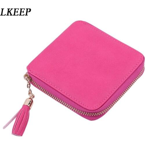 2021 Coin Purses Card Holders Women Wallet Female Leather Tassel Wallets Money Bag Fashion Wine Red Clutch Bag
