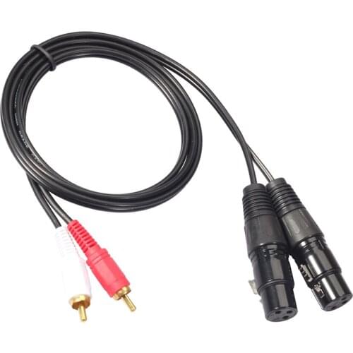 2RCA to 2XLR Cable, (Heavy Duty) 2RCA Male to 2XLR Female 3 Pin Stereo Audio Adapter Cable - 5 Feet