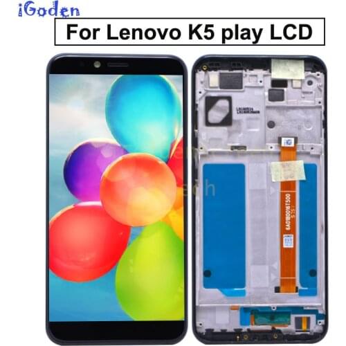 5.7''For Lenovo K5 Play L38011 LCD Display with Touch Screen Digitizer Assembly with frame Repair Parts With Tools+Adhesive