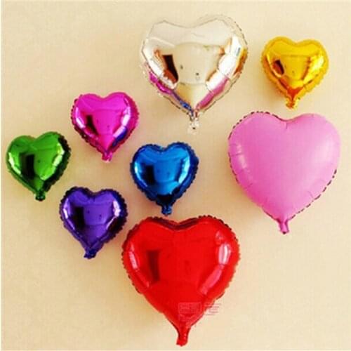 5pcs 10 Inch Red Heart Foil Balloons Wedding Foil Balloon Marriage Birthday Party Decorations Kids Air Balls