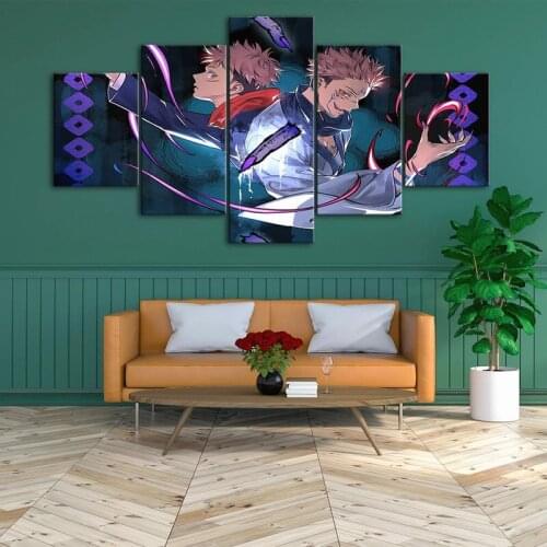 5 Pieces Jujutsu Kaisen Modular Prints Japanese Cartoon Poster Wall Art Canvas Anime Picture Living Room Home Decor Paintings