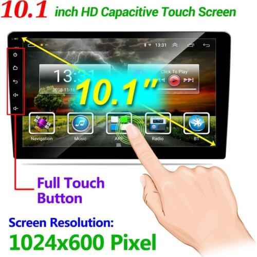 Car Radio 10.1-inch Bluetooth Mp5 Multimedia Player Universal Car Stereo GPS Navigator 16G Memory for Android 8.1