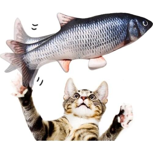 Electronic Fish Shape Cat Toy USB Charging Simulation Dancing Jumping Moving Floppy Fish Toys Funny Cat Chewing Playing Supplies