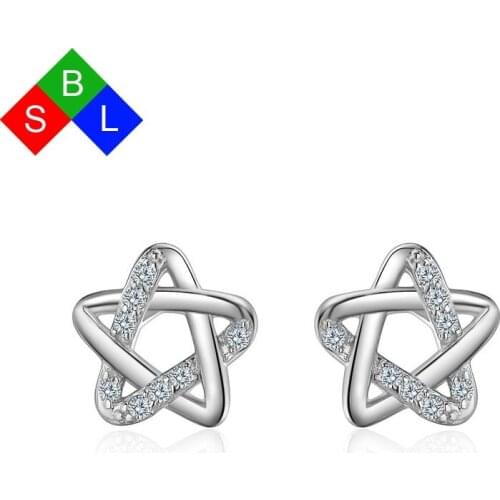 Red Trees Brand 925 Sterling Silver Stud Earrings Fine Jewelry Fashion Cute Star Earrings For Women Gift