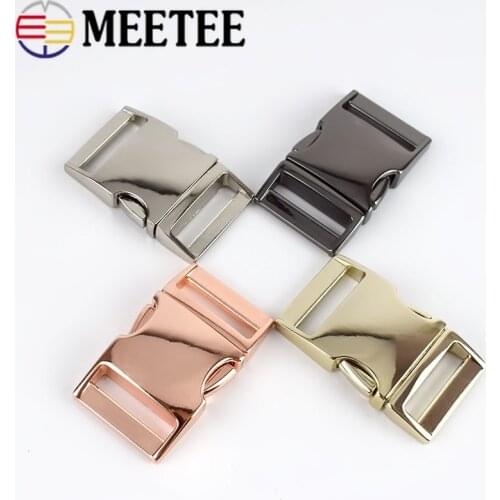 Meetee 2pcs Metal Curved Side Release Buckle for 25mm Webbing Strap Backpack Bag Luggage Hook Belt Buckles DIY Accessories AP518