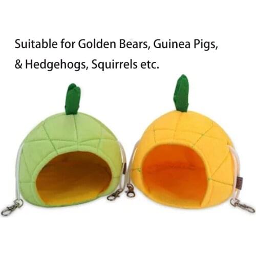 Cute Small Pet Bed House Winter Warm Coral Velvet Nest Guinea Pigs Hedgehogs Squirrels Mat House Cage Pet Sleeping Bag Supplies