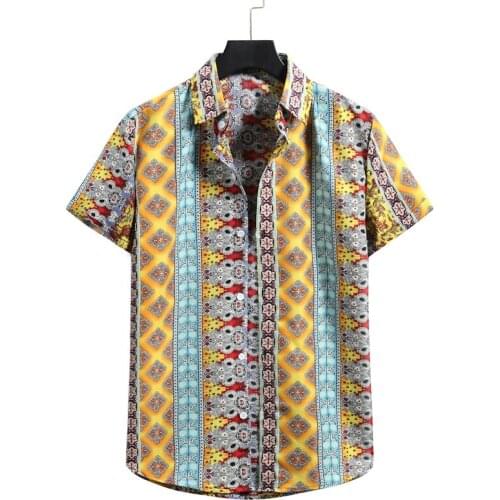 2021 Spring and summer Short Sleeve Floral Shirts Men Slim Fit Flower Printed Shirts Men Camisole