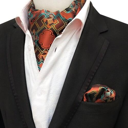 Mens High Quality Paisley Scarf Retro Mens Tie Square Set Business Casual Gentleman Cravat Square Scarf Sets Suit Accessories