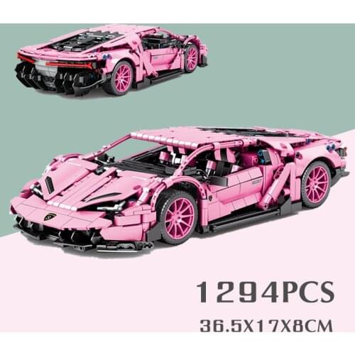 New 1294PCS 100th Anniversary Speed Racing Car Sian Model FKP37 Model Roadsters Technical Building Blocks Bricks Toys Kid Gift