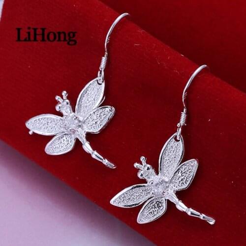 New Style 925 Sterling Silver Earrings Dragonfly Earrings Female Diamond Earrings Charm Jewelry Wedding Gifts