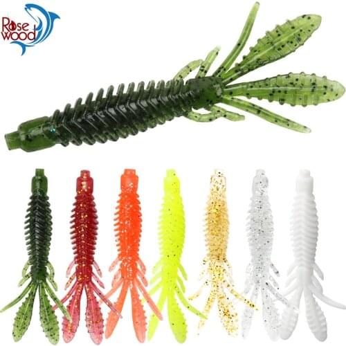 RoseWood Soft Lures Shrimp TPR Silicone Bait 10pcs 70mm 2g Worm Swimbait Perch Pike Bass Trout Baitfishing Fishing Tackle