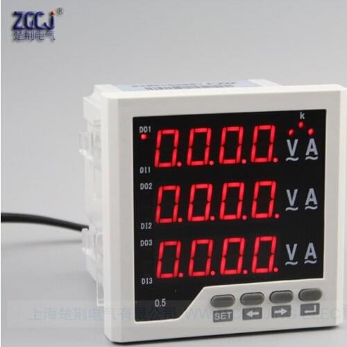 AC 5 A , AC 0-450V , 50Hz , 96x96x80mm 3 phase voltage and ampre meter V A display voltage and ampere meter with 1 relay output