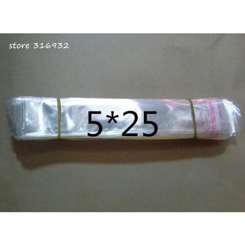 Clear Resealable Cellophane/BOPP/Poly Bags 5*25cm Transparent Opp Bag Packing Plastic Bags Self Adhesive Seal 5*25 cm
