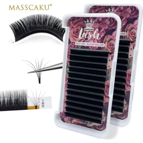 MASSCAKU easy fan lash extensions own brand eyelash extension self-making easy fans volume lashes aoto fan eyelash extension