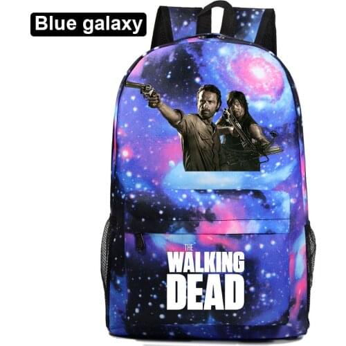 The Walking Dead Backpack for Girls Boys Teens Cool Travel Knapsack Children Rucksack Kids School Bags Mochila Galaxia