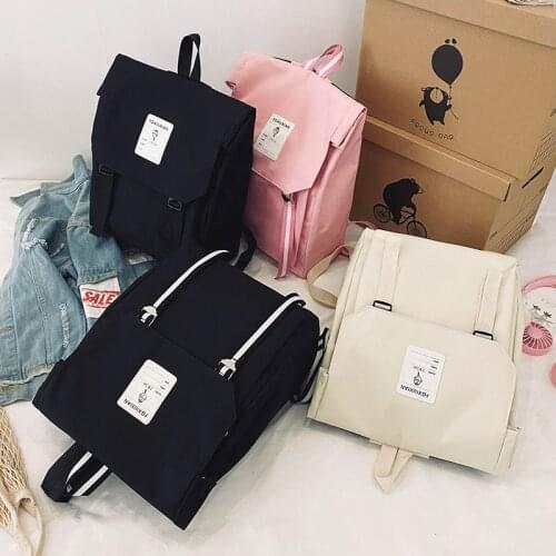 Nylon Backpack Trend Cute Women Backpack College School Bags Harajuku Buckle Girl Backpacks Kawaii Book Ladies Bag Fashion