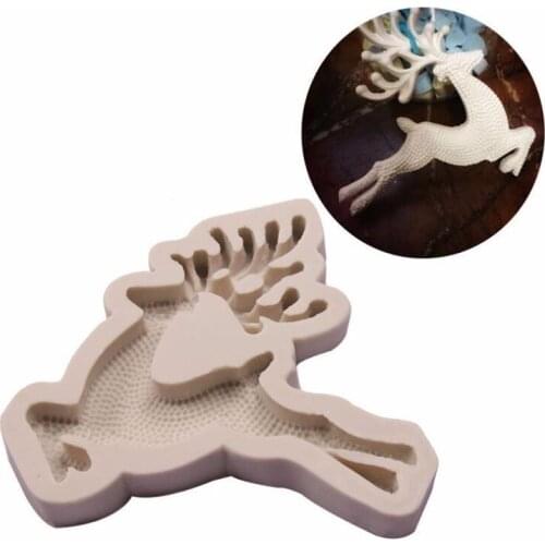 Christmas Elk Deer Silicone Molds Cupcake Fondant Cake Decorating Tools Soap Candle Mold Gumpaste Chocolate Cake Baking Moulds