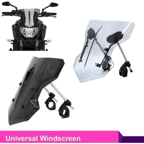 Universal Motorcycle Windscreen Windshield for KAWASAKI Z750 Z900 Z1000 YAMAHA MT09 DUCATI MONSTER Honda CB1000