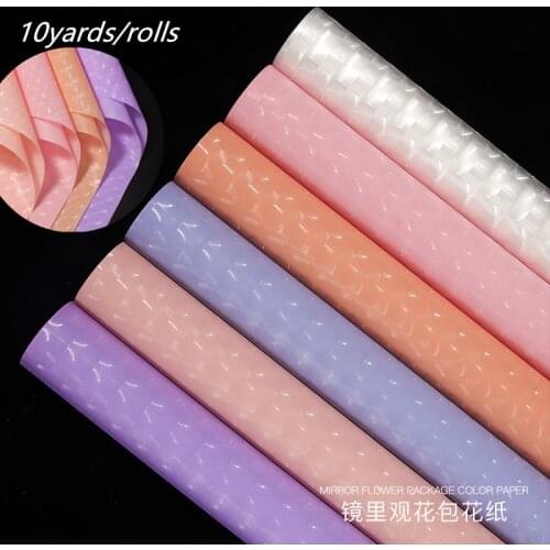 58cm*10yards/roll Waterproof Flower Packing Paper Shadow Edge Gift Wrapping Paper Morror Flower Bouquet Paper Wedding Deco