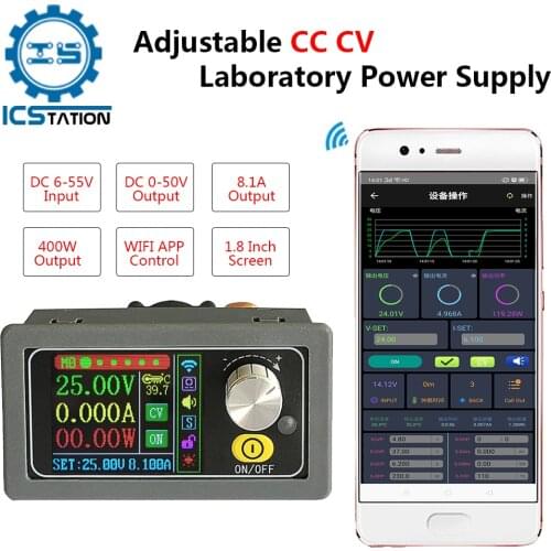 DC-DC 400W Buck Boost Converter Adjustable 8A Step Up Down Voltage Converter Power Supply Module WiFi APP/Remote/PC Control