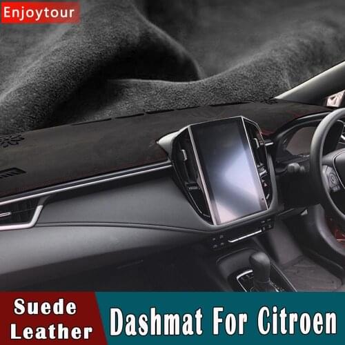 Suede Leather Dashmat Dashboard Cover Dash Mat for Citroen C4L C5 AIRCROSS C-Elysee C-Triomphe C4L DS3 DS4 DS5LS DS6 C3-XR RHD