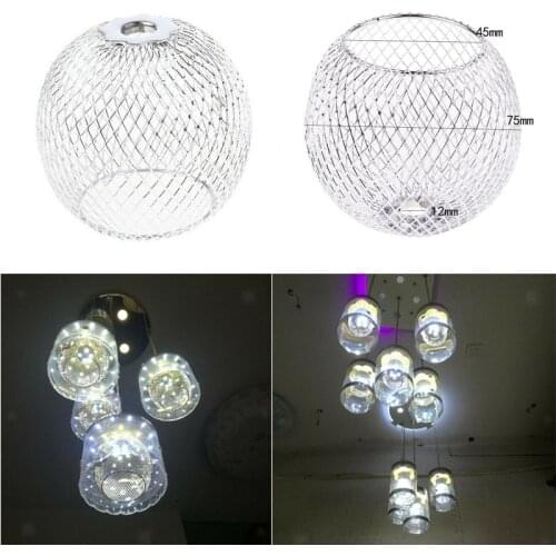 Iron Chrome Lamp Shade Chandelier Nordic Ceiling Craft Light Cage Pendants Shade Decor for Bathroom, Restaurant, Kitchen